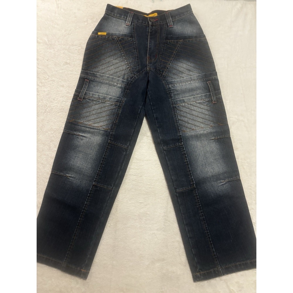 NEW Northpeak Jeans Mens 29x29‎ Baggy Blue Denim Y2K Skater Paneled Embroidered